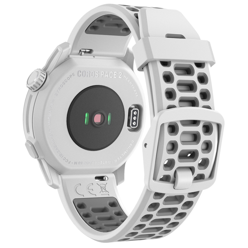 Coros pace 2 premium sport watch with silicone strap white-3